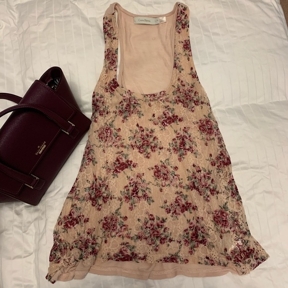 Costa Blanca Floral Lace Tank